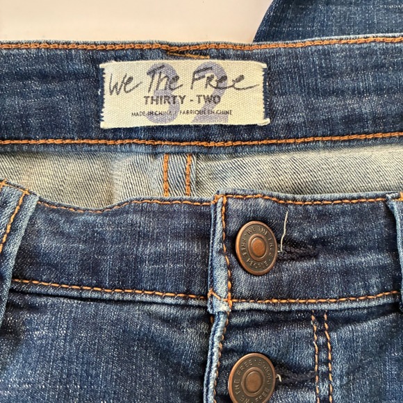 We The Free Free People Just Float On Flare Jeans Blue Wash Size 32 70s Boho - Picture 4 of 10